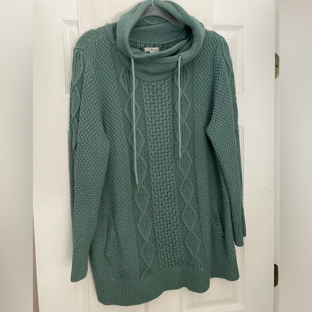 LL Bean signature long sage sweater size XL Petite